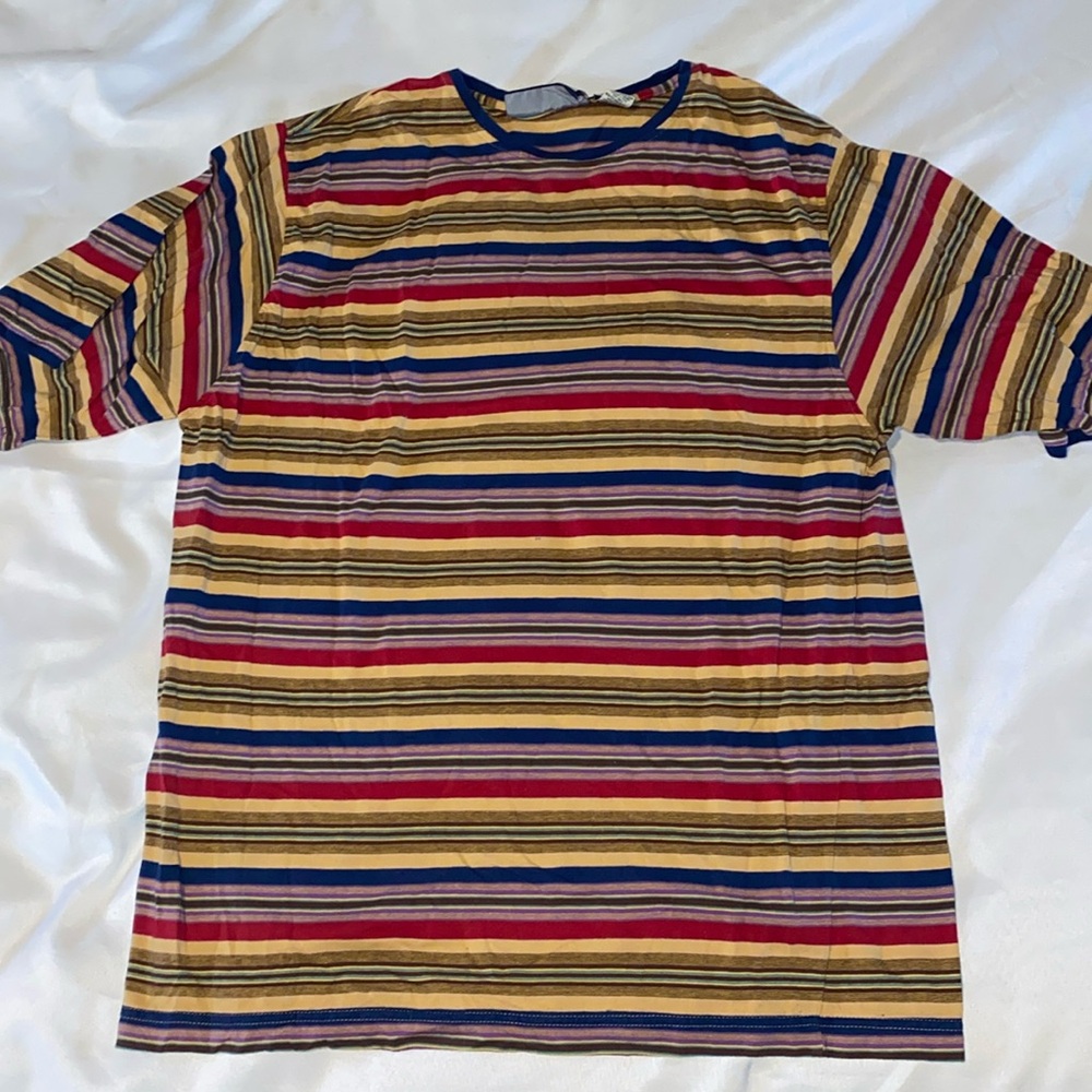 Caribbean Joe Multicolor Striped Short Sleeve Tee
